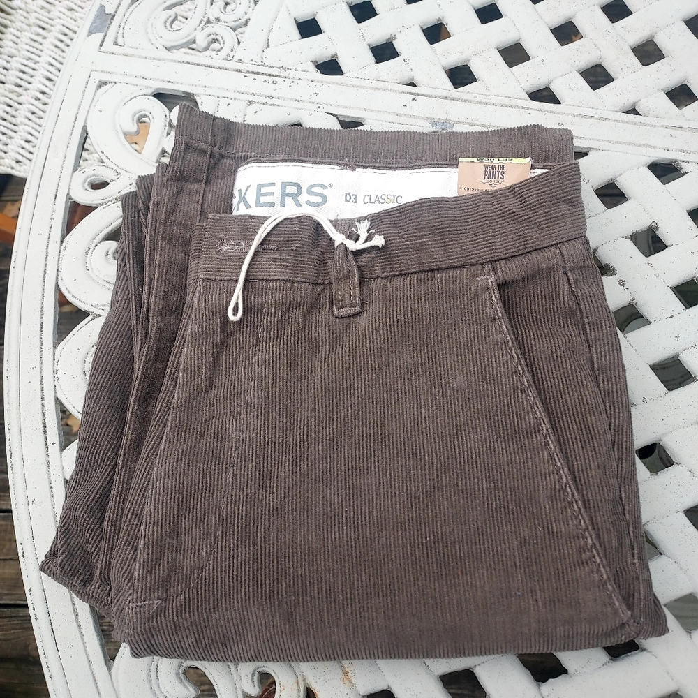 New Men's Dockers D3 Classic Corduroy Pants Flat Front Light Brown 30 32 NWT